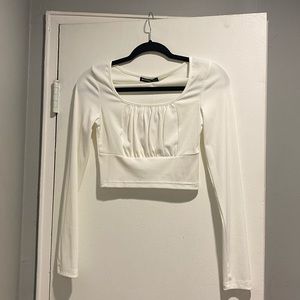 Blush mark small better together white crop top